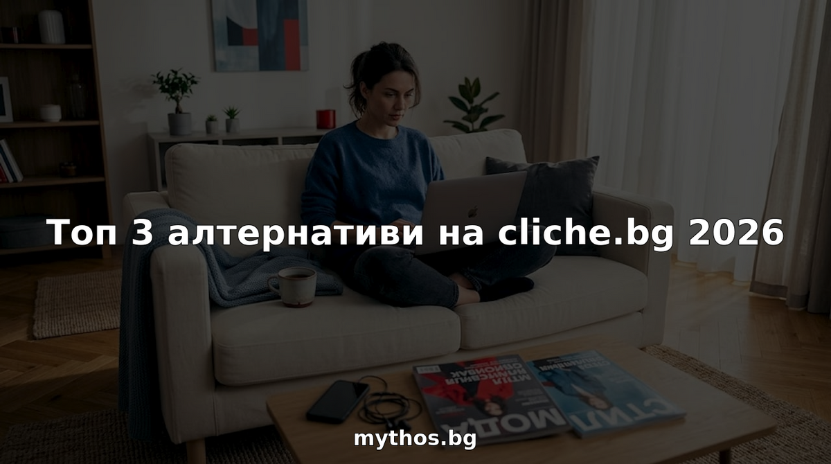 Жена разглежда модни предложения и пазарува онлайн от уюта на дома си.