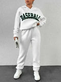 Дамски спортен комплект BASEBALL в бяло - 6524